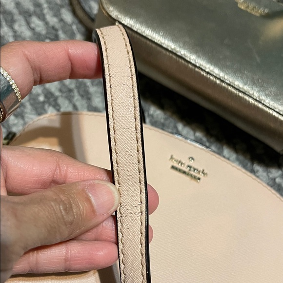 (2) Kate Spade Blush and Metallic Gold Crossbody Bags - Picture 2 of 7